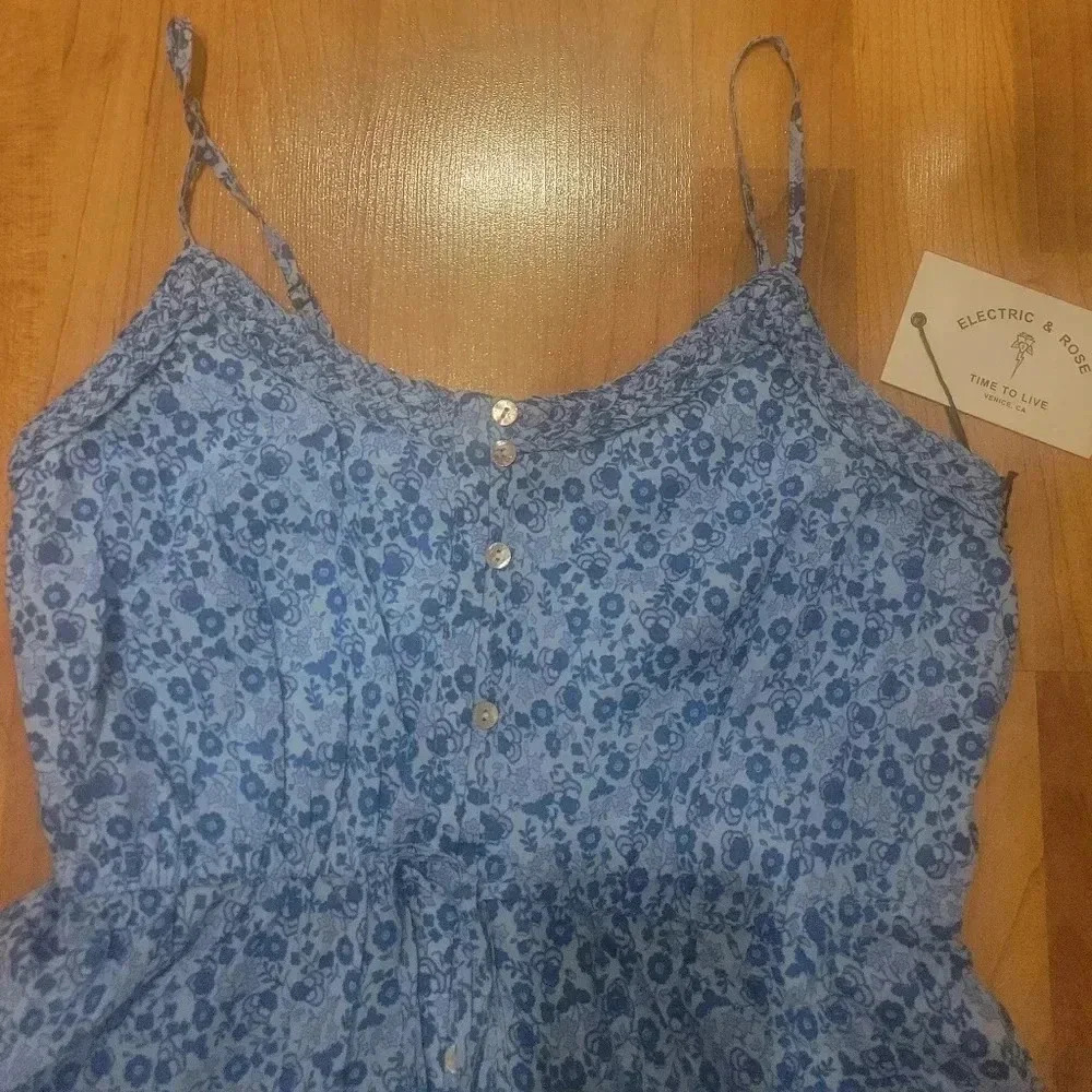 Electric & Rose x Anthropologie Quinn Pansy Floral Whimsical Midi Slip Dress XS - Picture 5 of 7